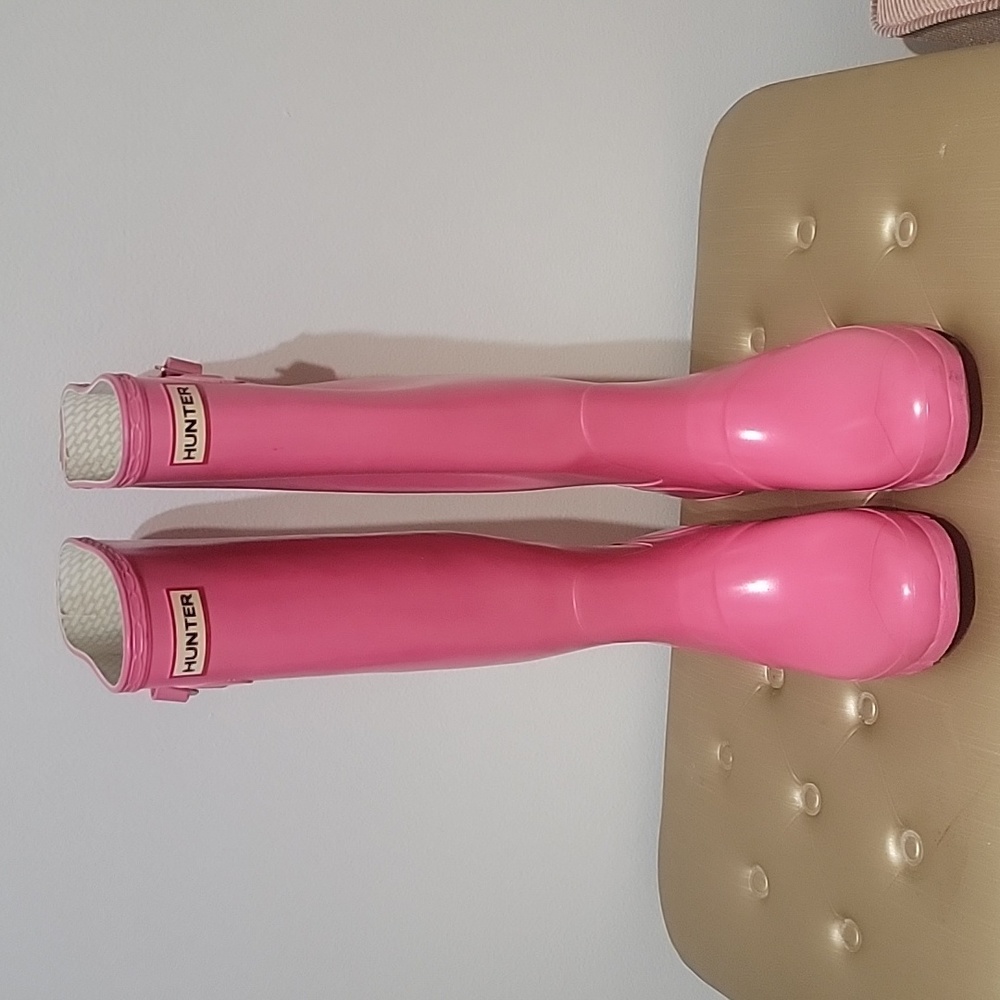 Pink Hunter Tall Rain Boots Size 8